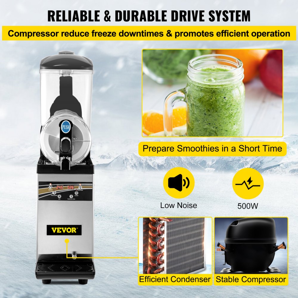 X-150 - 15L Stainless Steel Slushy Machine for Bars & Cafes