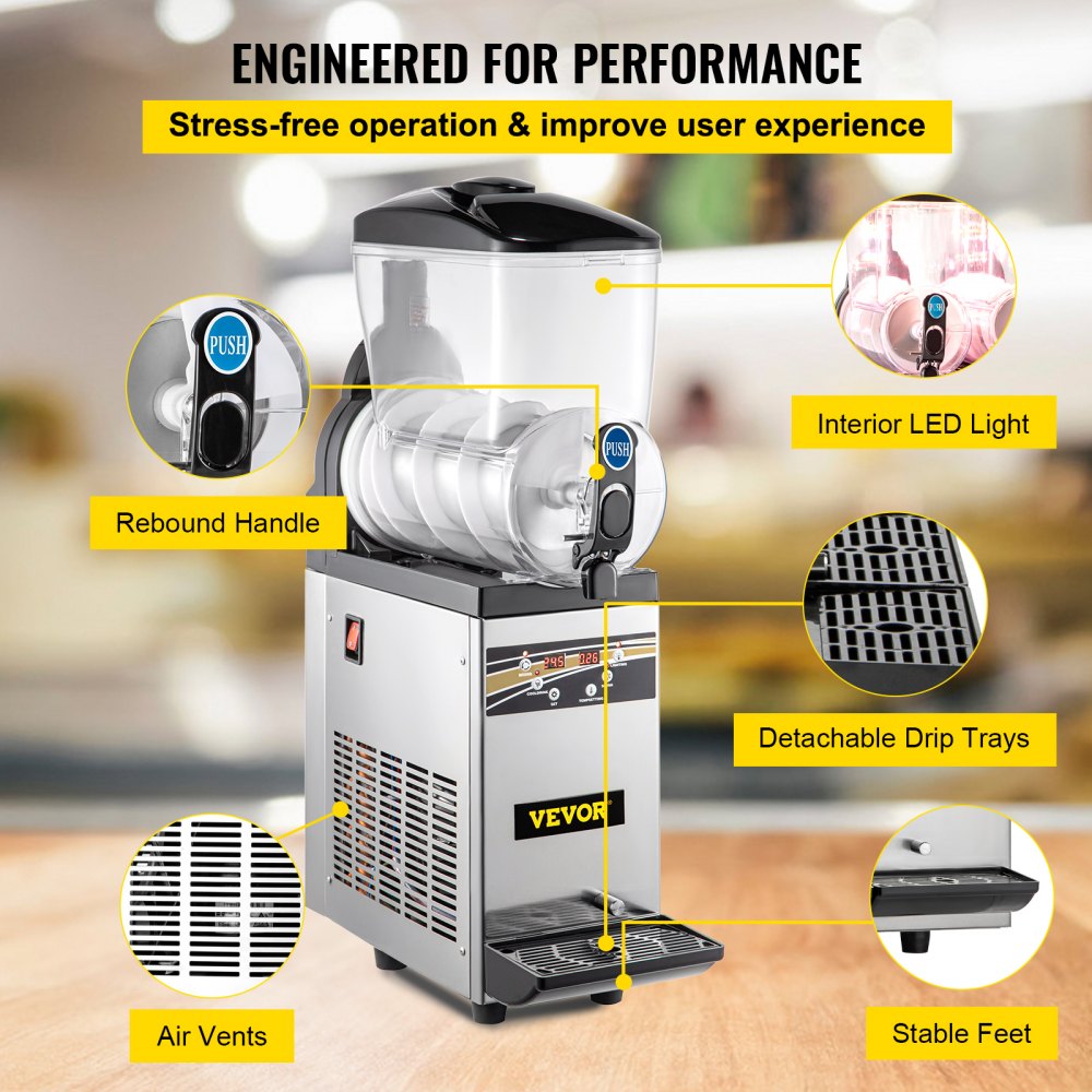 X-150 - 15L Stainless Steel Slushy Machine for Bars & Cafes