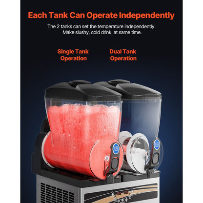 X-300 - Commercial 15L Dual Tank Slushy Machine for High-Traffic Use