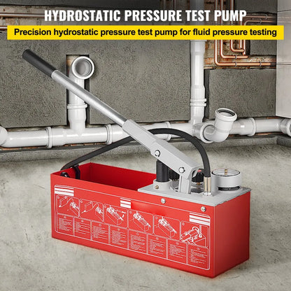 SYB-25B - Durable 3.2-Gallon Hydrostatic Pressure Test Pump with Dual Gauges