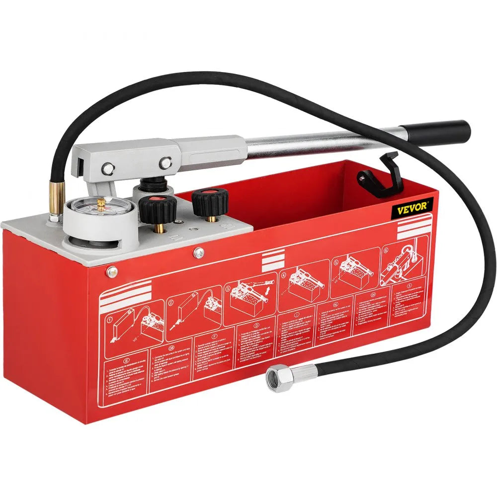 SYB-25B - Durable 3.2-Gallon Hydrostatic Pressure Test Pump with Dual Gauges