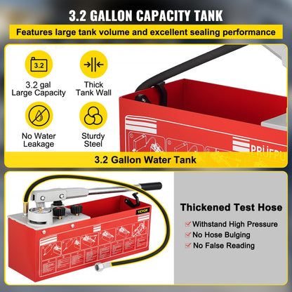 SYB-60B - 60 Bar Hydrostatic Pressure Test Pump with Ergonomic Handle