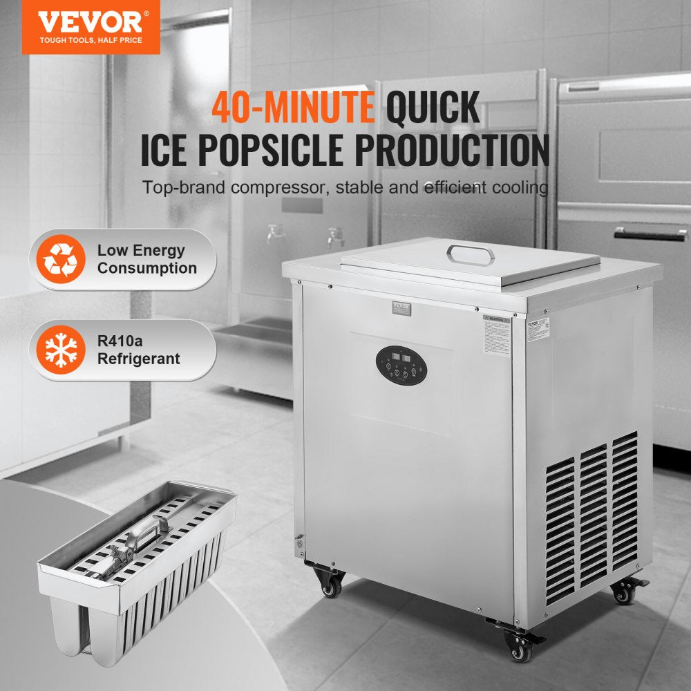 BBJ-1A - VEVOR 40-PC Commercial Popsicle Maker, Durable Stainless Steel Design