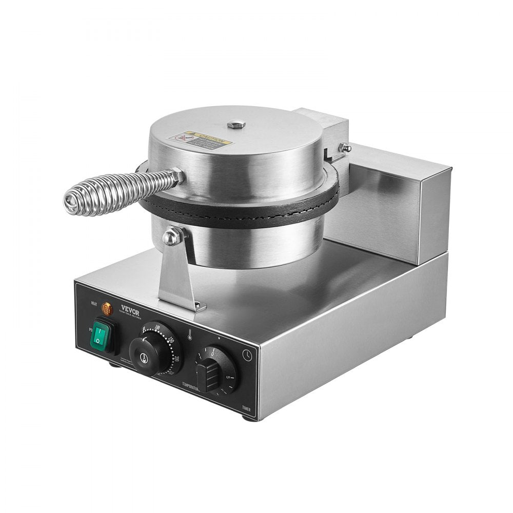 HT-1A - 1230W Commercial Waffle Cone Maker with Non-Stick Plates