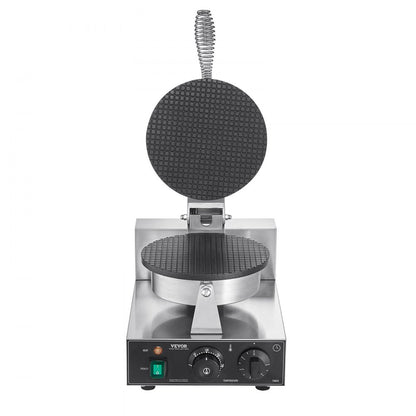HT-1A - 1230W Commercial Waffle Cone Maker with Non-Stick Plates