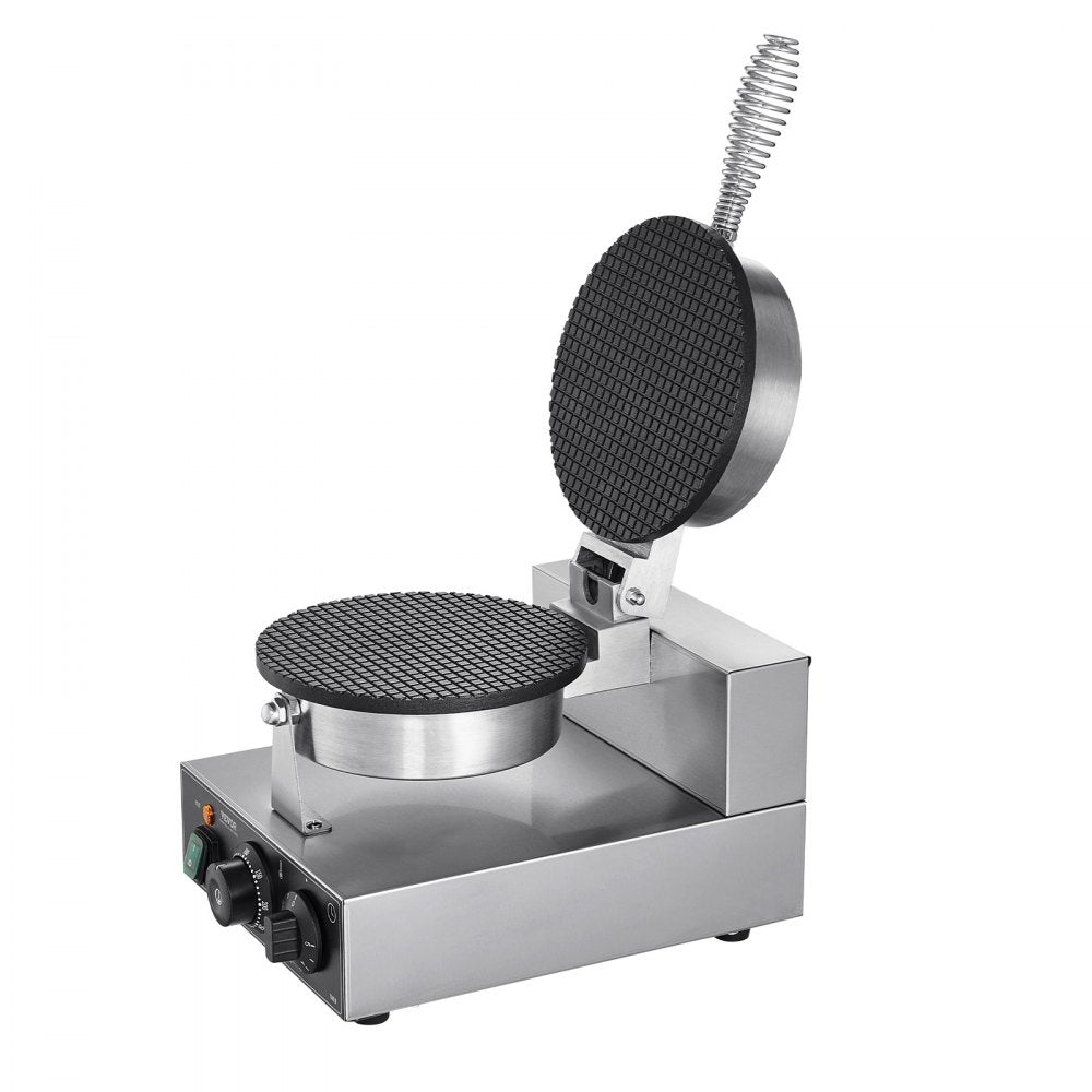HT-1A - 1230W Commercial Waffle Cone Maker with Non-Stick Plates