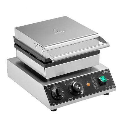 HT-2206B - Commercial 1750W Waffle Maker with Timer & Non-Stick Plates