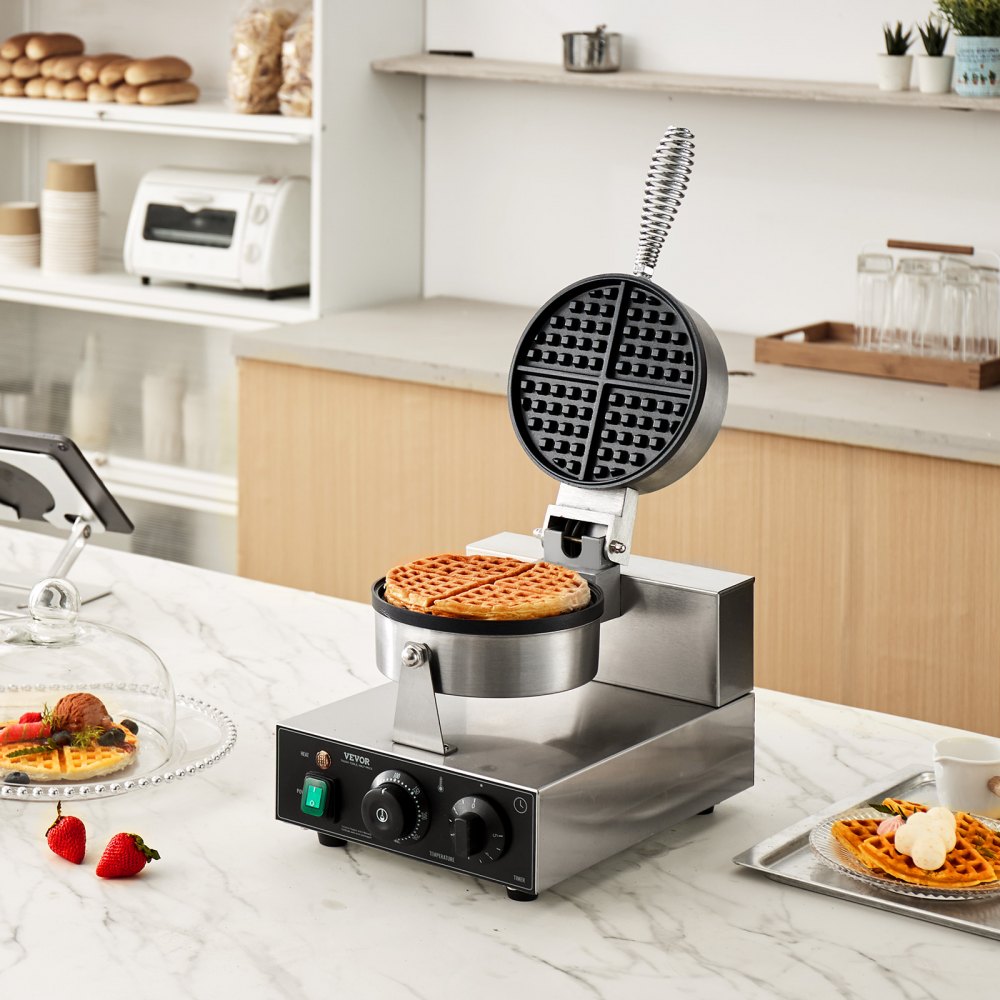 XC-HF-1 - Professional Stainless Steel Waffle Baker with Timer & Temperature Control