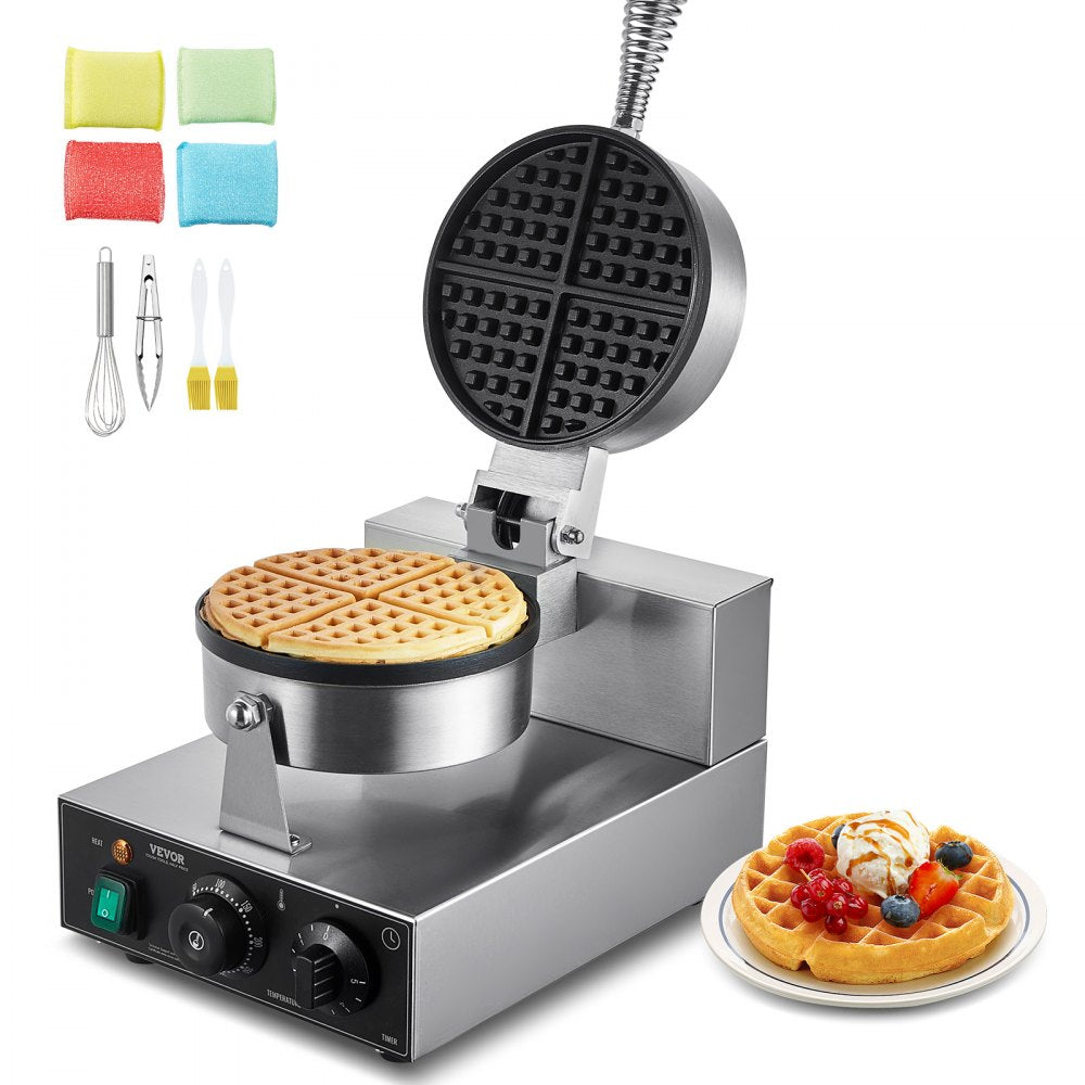 XC-HF-1 - Professional Stainless Steel Waffle Baker with Timer & Temperature Control