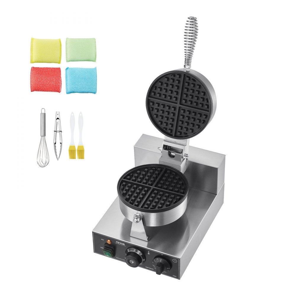 XC-HF-1 - Professional Stainless Steel Waffle Baker with Timer & Temperature Control