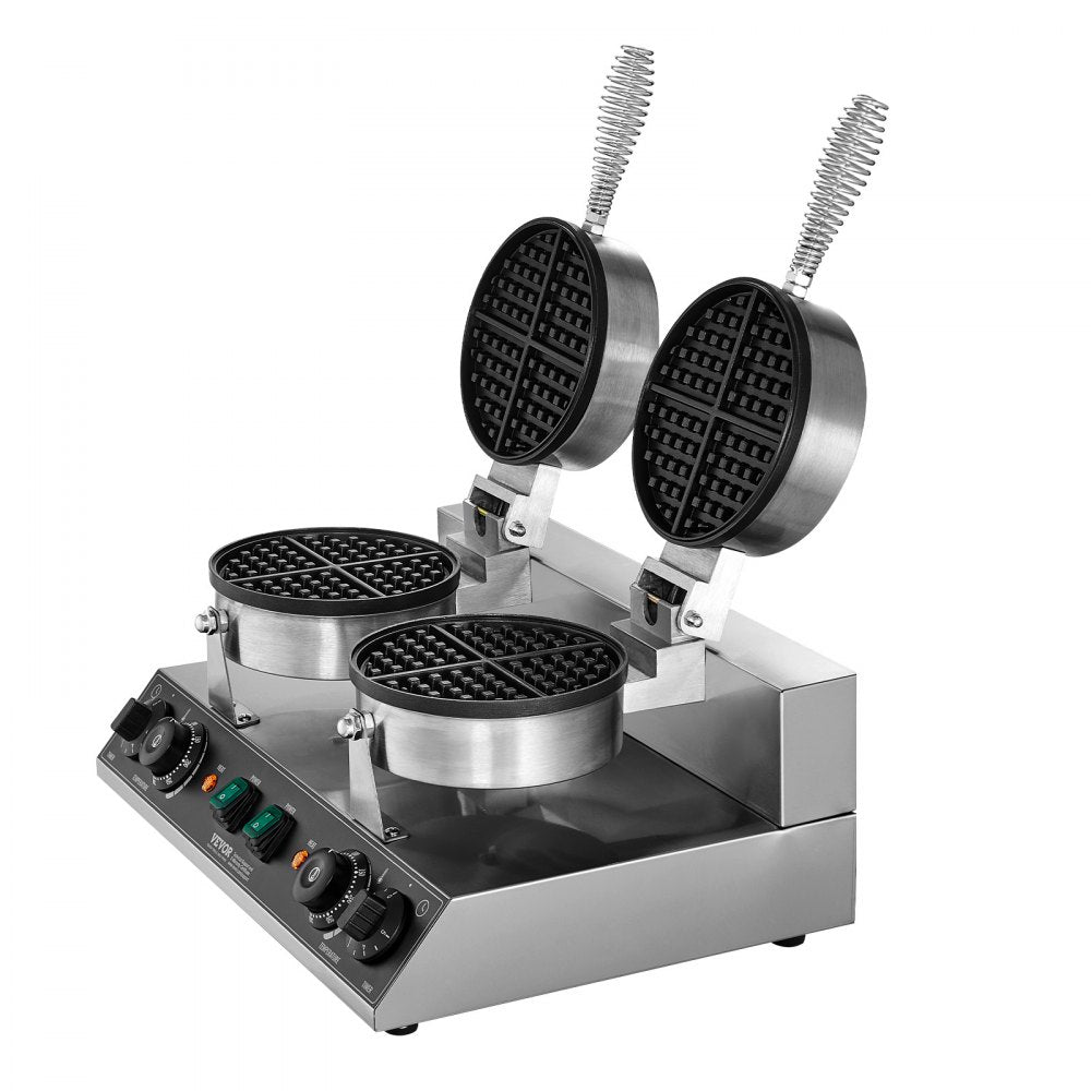 HT-2 - Professional Stainless Steel Waffle Maker with Timer&Temperature Control