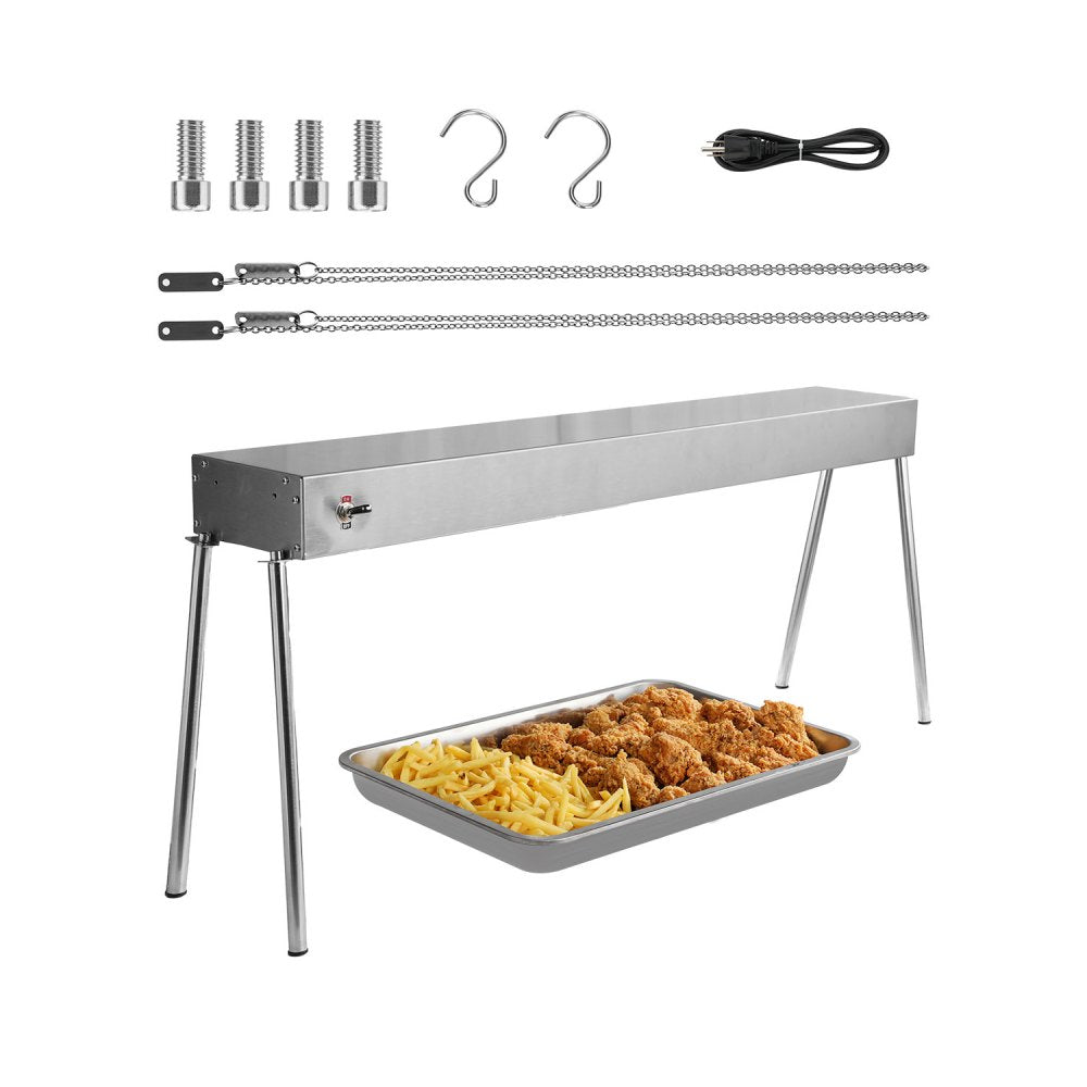 E861 - 750W Stainless Steel Food Heat Lamp for Restaurants & Cafes