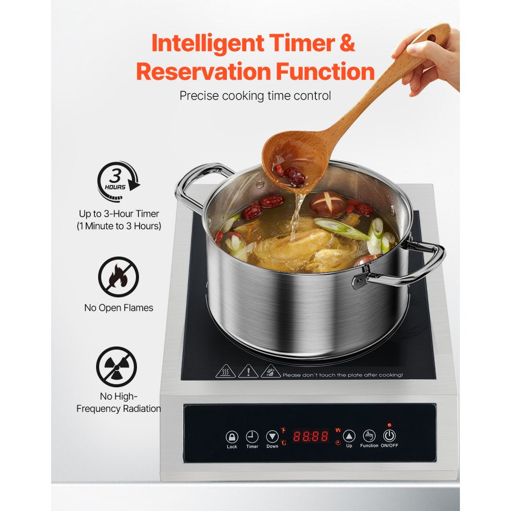 K1004 - 1800W Portable Induction Cooktop with Timer & Touch Controls