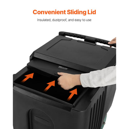 IBBA125LB - 125 lbs Commercial Ice Bin with 24-Hour Cooling & Wheels