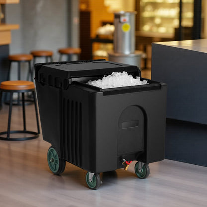 IBBA125LB - 125 lbs Commercial Ice Bin with 24-Hour Cooling & Wheels