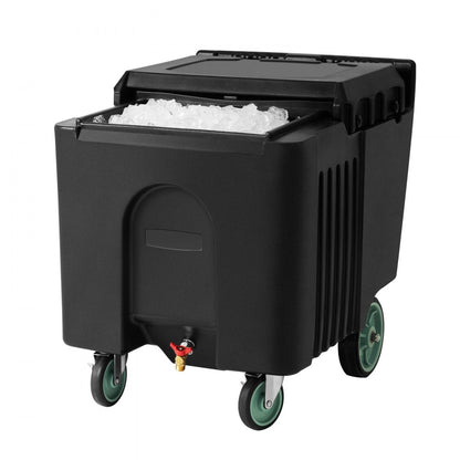 IBBA125LB - 125 lbs Commercial Ice Bin with 24-Hour Cooling & Wheels