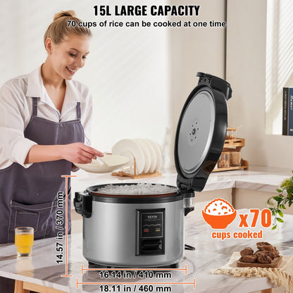 X901 - 15L Non-Stick Rice Cooker for 70 Cups, Perfect for Large Events