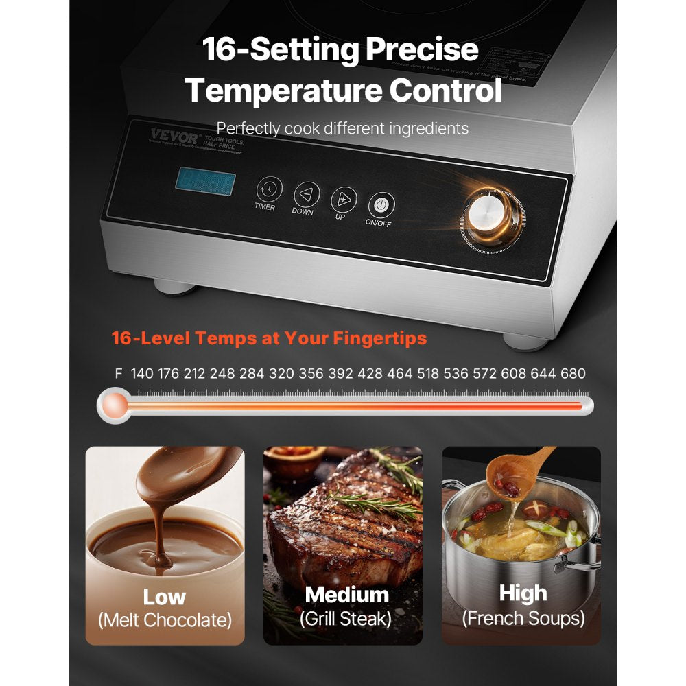 K1004-2 - 5000W Portable Induction Cooktop with Touch Controls