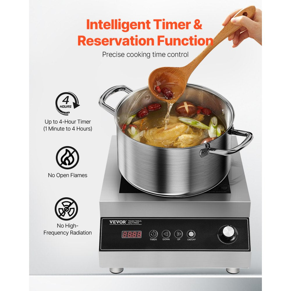 K1004-2 - 5000W Portable Induction Cooktop with Touch Controls