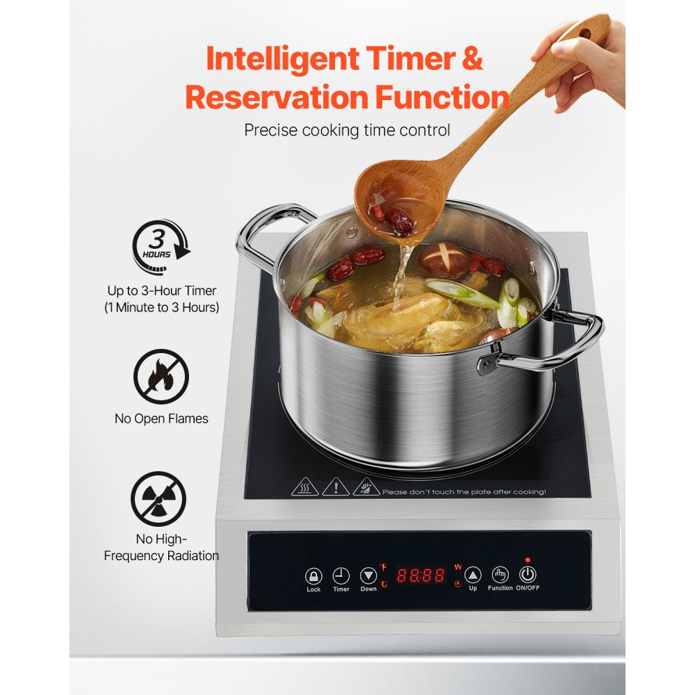 K1004 - 3500W Portable Induction Cooktop with Touch Controls and LED Display