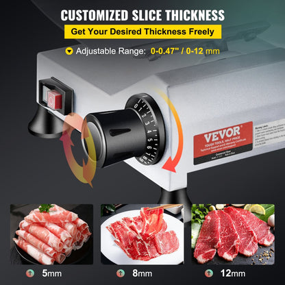 JK-250A - 10-Inch Electric Meat Slicer with Adjustable Thickness Control