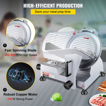 JK-250A - 10-Inch Electric Meat Slicer with Adjustable Thickness Control