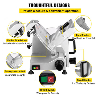 JK-220A - 200W Electric Meat Slicer with Adjustable Thickness up to 0.47"