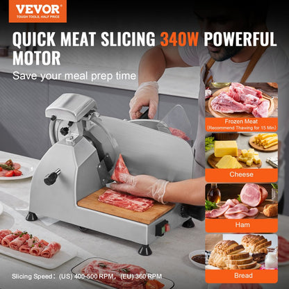 1A-CS110 - 10" Stainless Steel Electric Meat Slicer with Adjustable Thickness