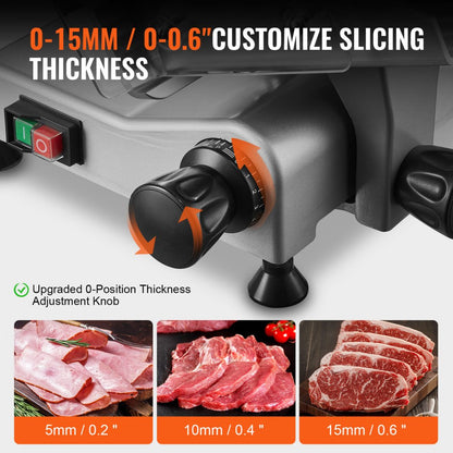 1A-CS110 - 10" Stainless Steel Electric Meat Slicer with Adjustable Thickness
