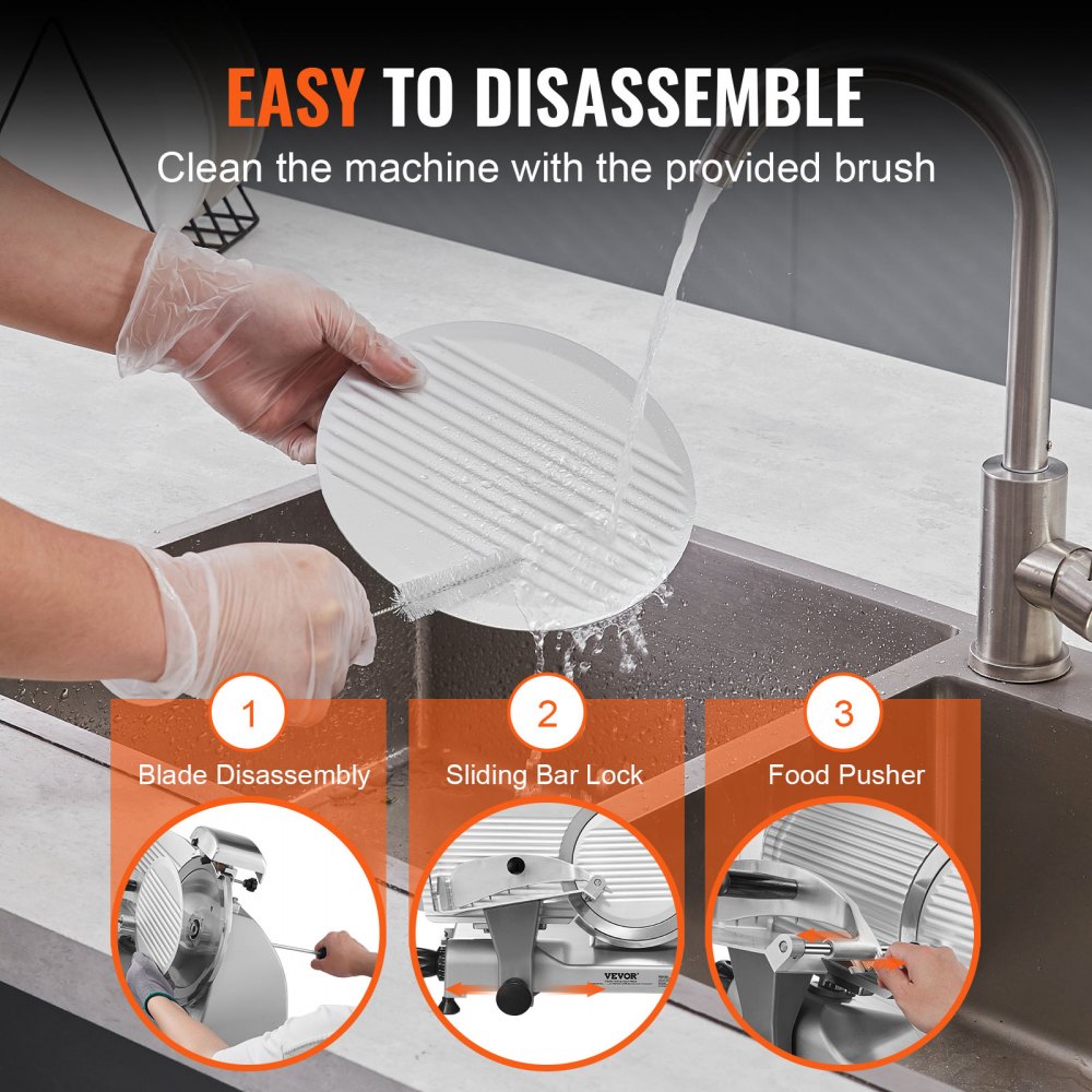 1A-CS110 - 10" Stainless Steel Electric Meat Slicer with Adjustable Thickness