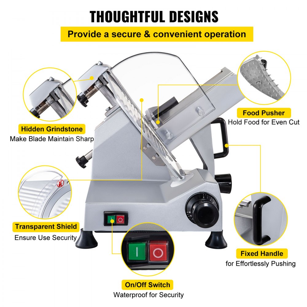 JK-300A - 12-Inch Carbon Steel Electric Meat Slicer with 320W Motor