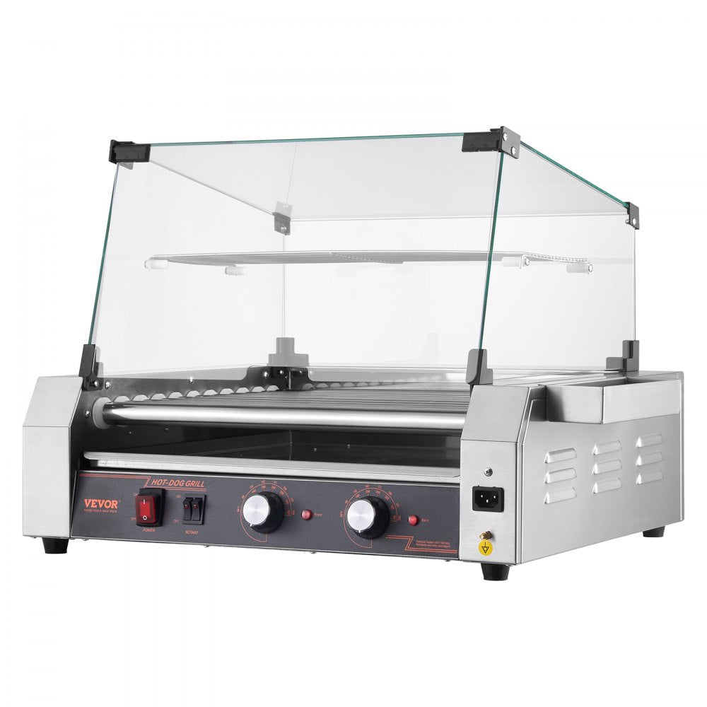 US - Commercial-Grade 30 Hot Dog Roller with Dual Temp Control