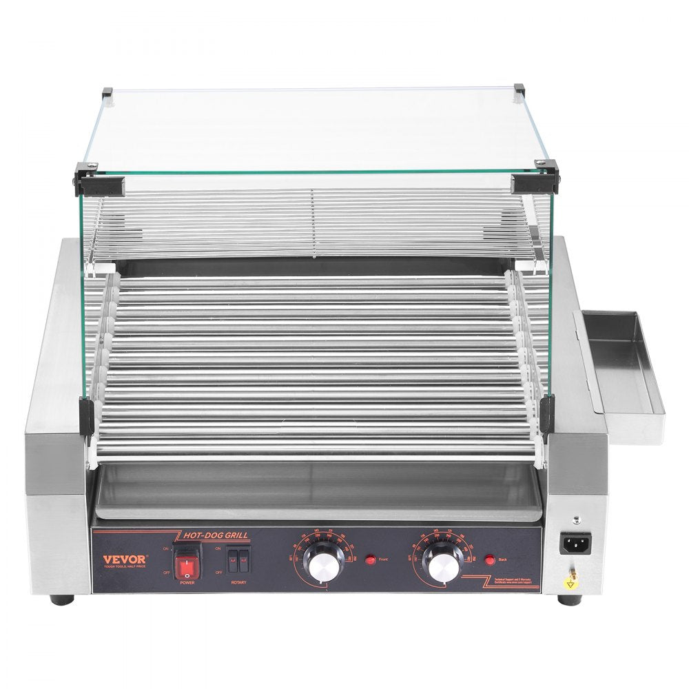 US - Commercial-Grade 30 Hot Dog Roller with Dual Temp Control