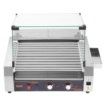 US - Commercial-Grade 30 Hot Dog Roller with Dual Temp Control
