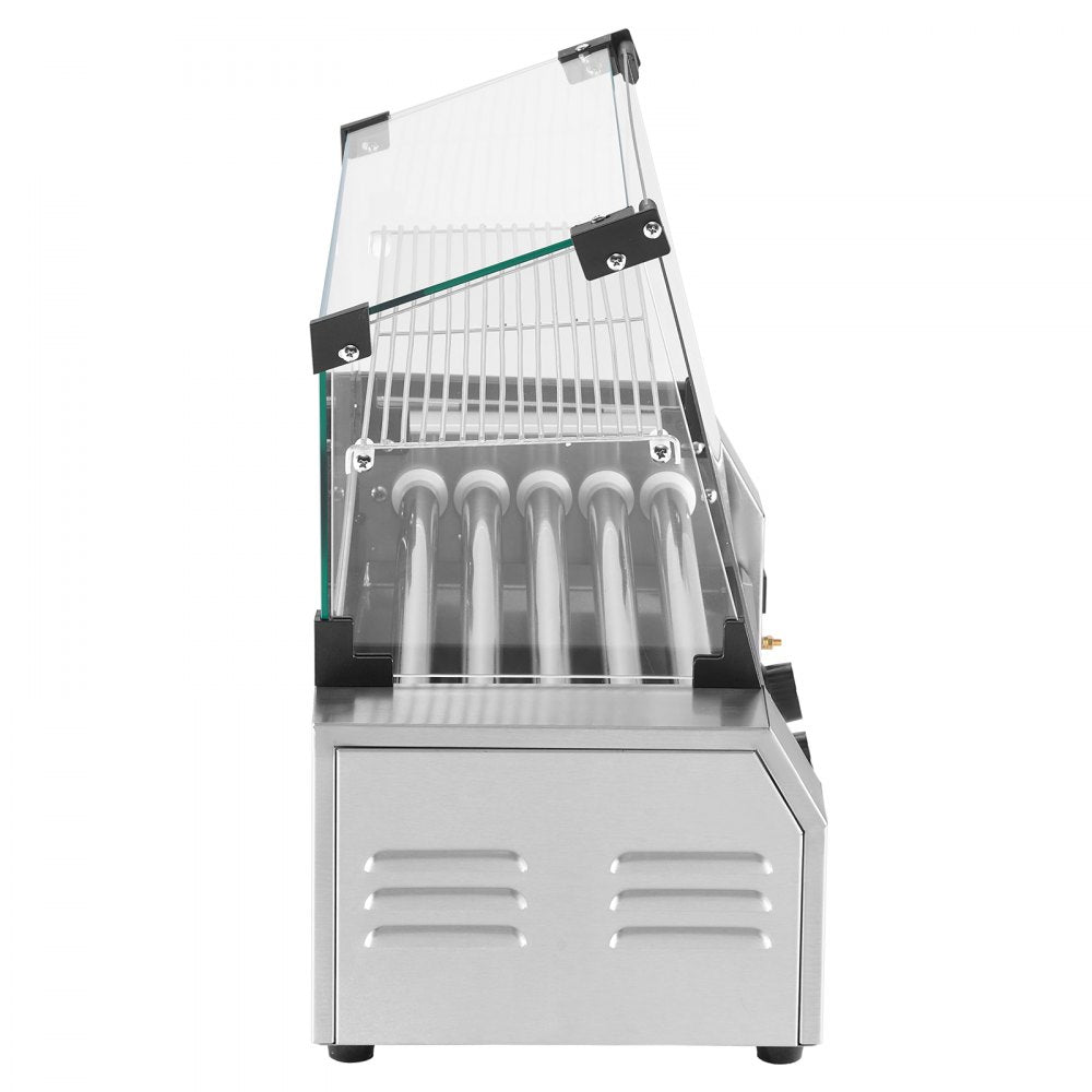 ASQ005 - Commercial 12 Roller Electric Hot Dog Grill with Glass Hood