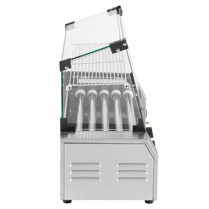 ASQ005 - Commercial 12 Roller Electric Hot Dog Grill with Glass Hood