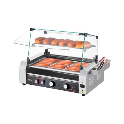 ASQ007 - Commercial 18 Hot Dog Roller Grill with 482°F Adjustable Temperature