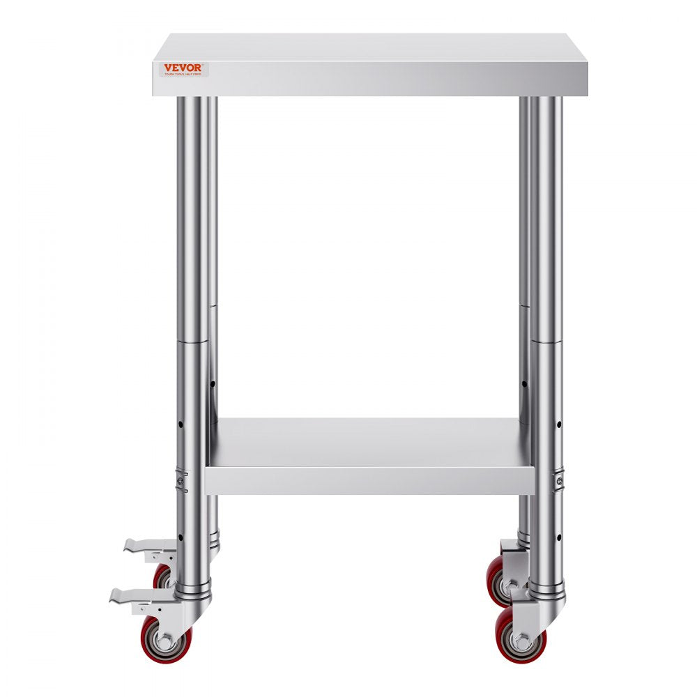 GZT61*30.5*85 - Durable Stainless Steel Work Table on Wheels, Easy to Clean