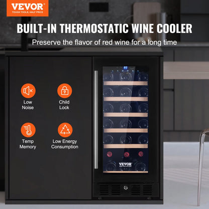 JC-79WD - Compact 30-Bottle Wine Cooler, Built-in or Freestanding Design