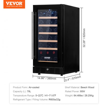 JC-79WD - Compact 30-Bottle Wine Cooler, Built-in or Freestanding Design
