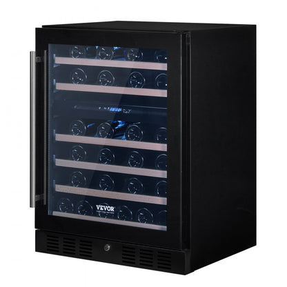 JC-150WD - Dual Zone VEVOR Wine Cooler for 46 Bottles, Stylish Design