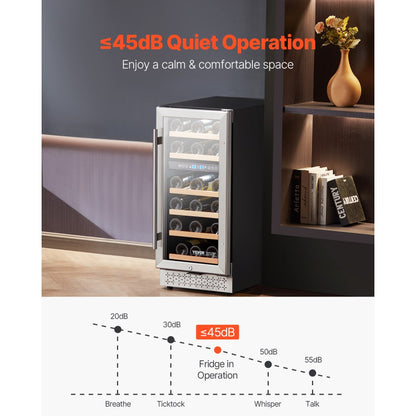 YC-100B - 28-Bottle Dual Zone Wine Cooler with Glass Door & Temp Control