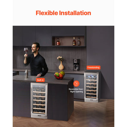 YC-100A - 28-Bottle Built-In Wine Cooler with Digital Temp Control