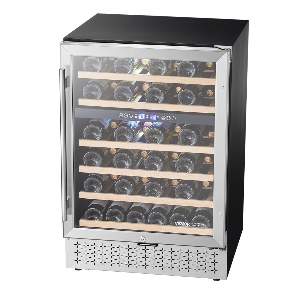 YC-150B - Elegant 46-Bottle Dual Zone Wine Cooler with Glass Door