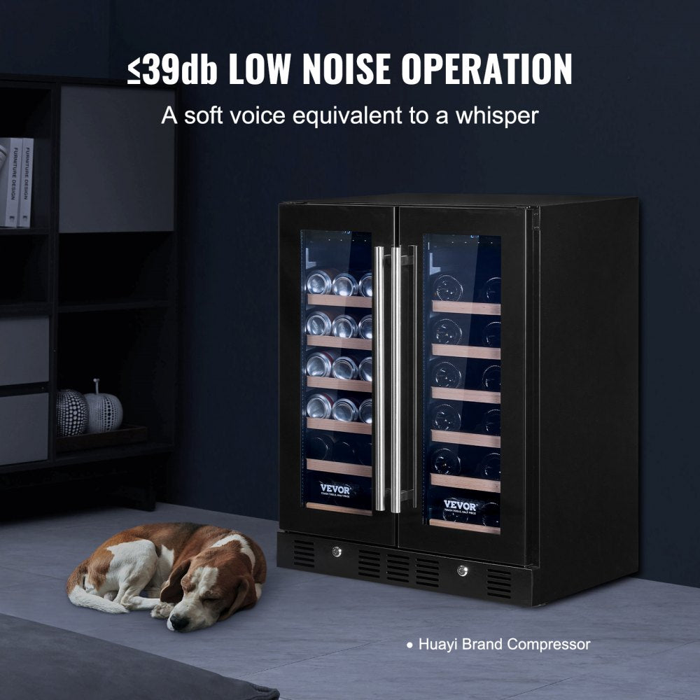 JC-150WM - 24-Inch Dual-Zone Wine & Beverage Fridge with Digital Control