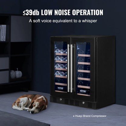 JC-150WM - 24-Inch Dual-Zone Wine & Beverage Fridge with Digital Control