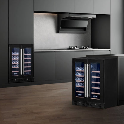 JC-150WM - 24-Inch Dual-Zone Wine & Beverage Fridge with Digital Control