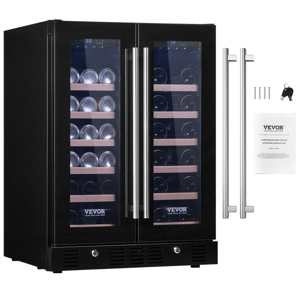 JC-150WM - 24-Inch Dual-Zone Wine & Beverage Fridge with Digital Control