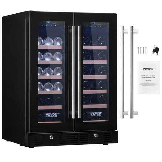 JC-150WM - 24-Inch Dual-Zone Wine & Beverage Fridge with Digital Control