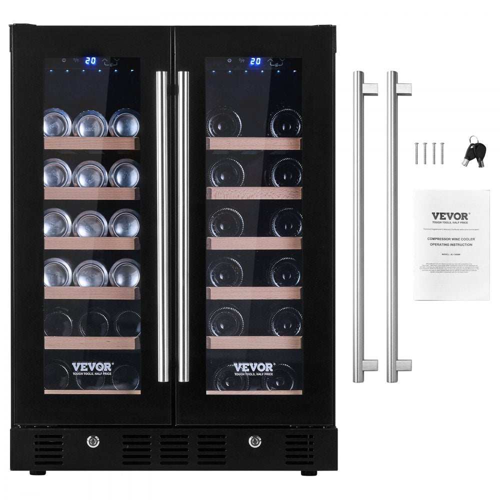 JC-150WM - 24-Inch Dual-Zone Wine & Beverage Fridge with Digital Control